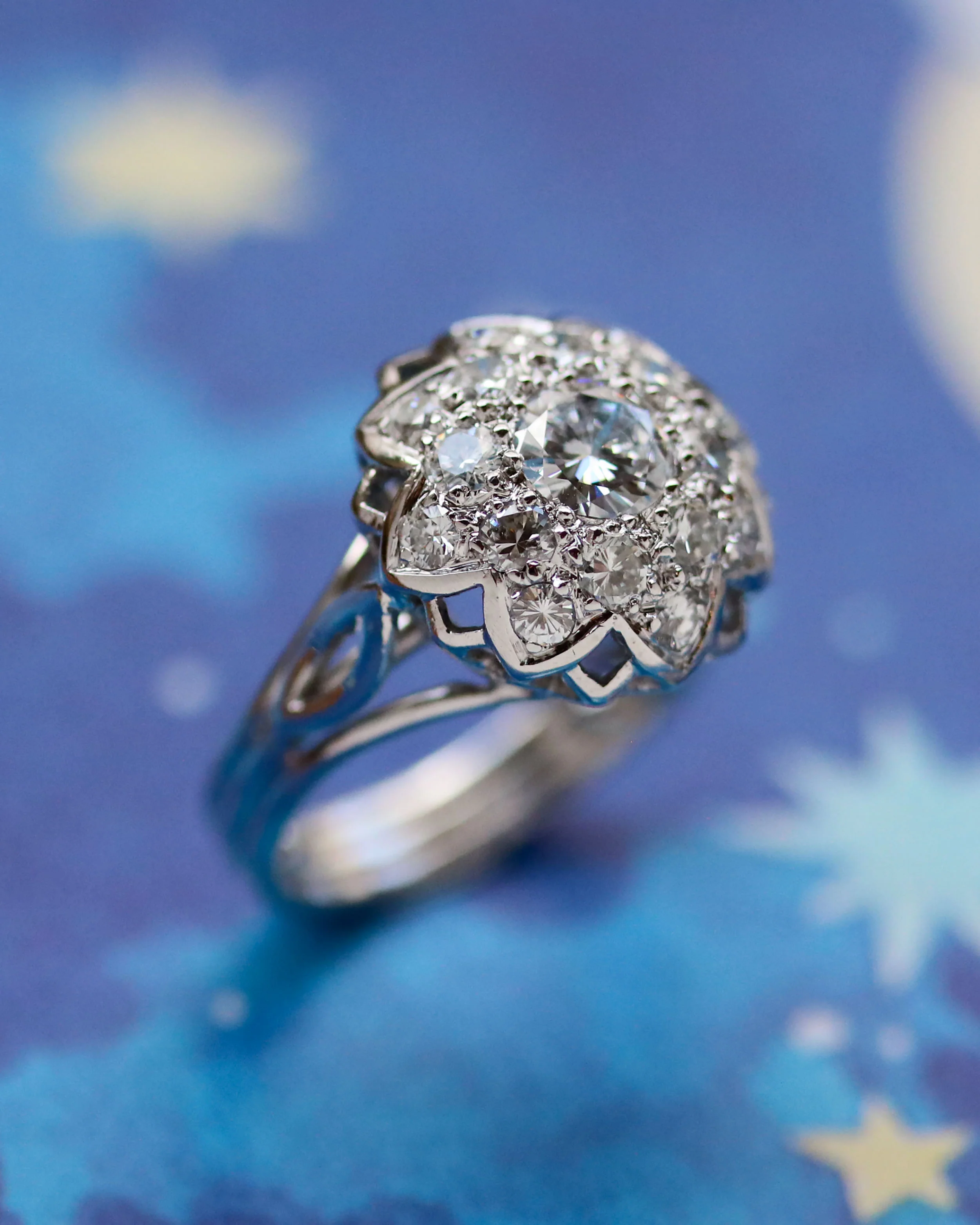 Bague Marguerite Diamants Platine