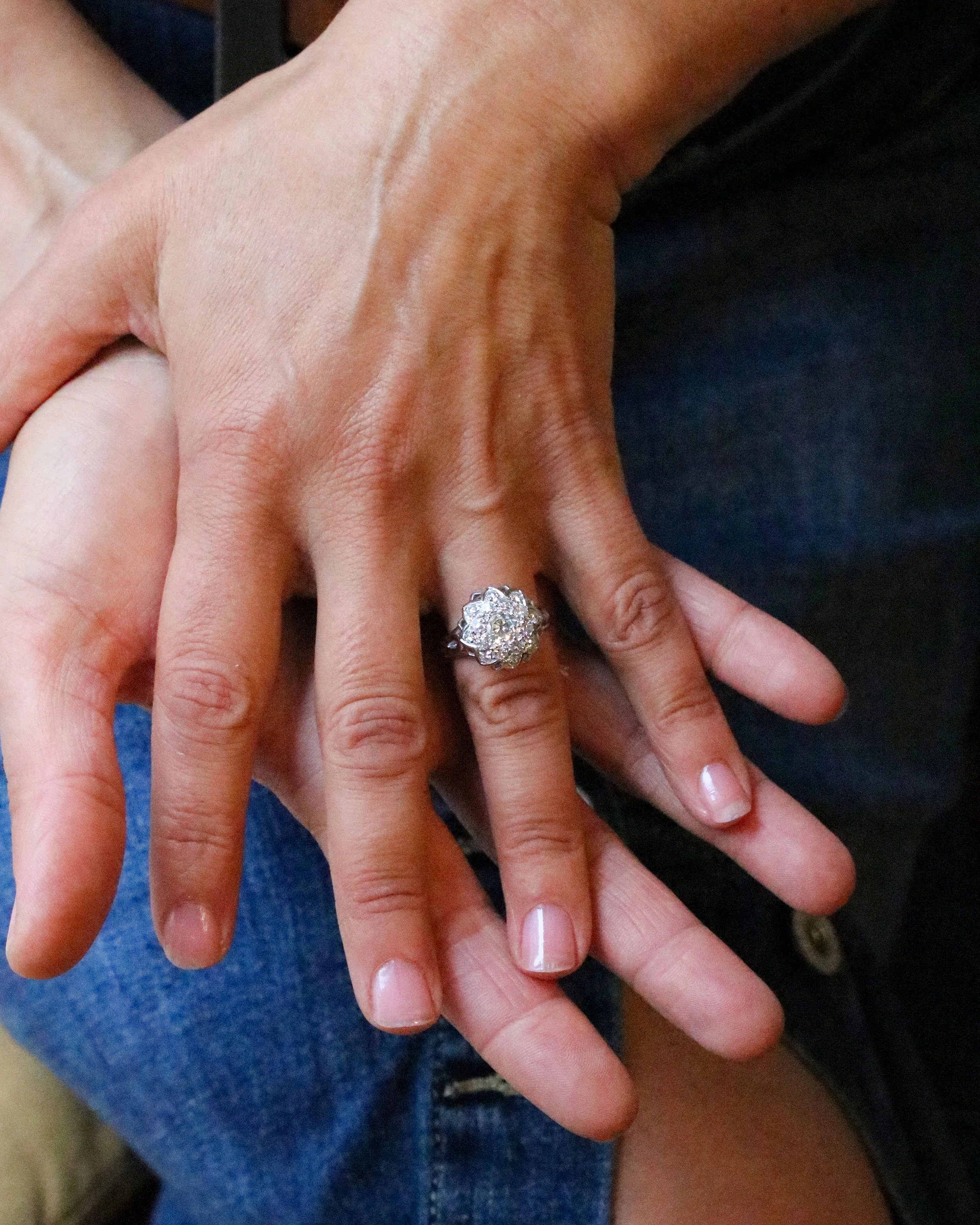 Bague Marguerite Diamants Platine - Image 2