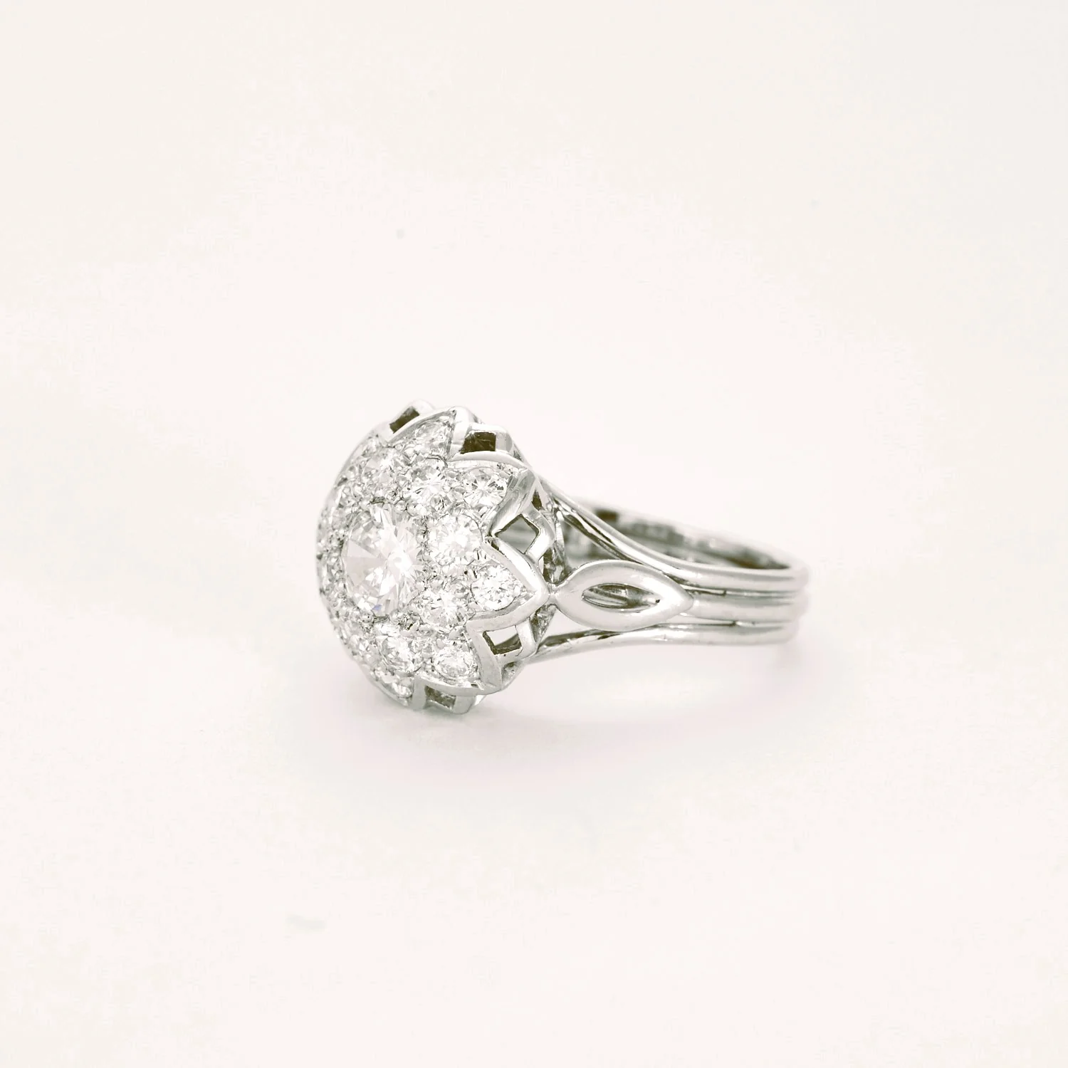 Bague Marguerite Diamants Platine - Image 5