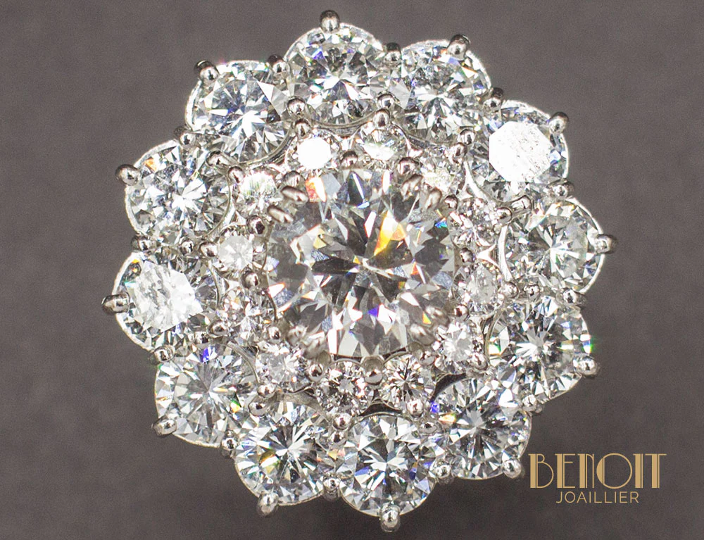 Bague Marguerite Double Entourage - Image 3