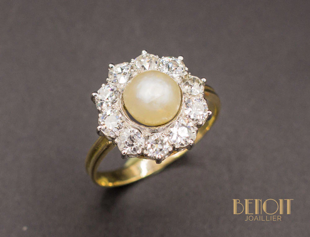 Bague Marguerite Perle Fine