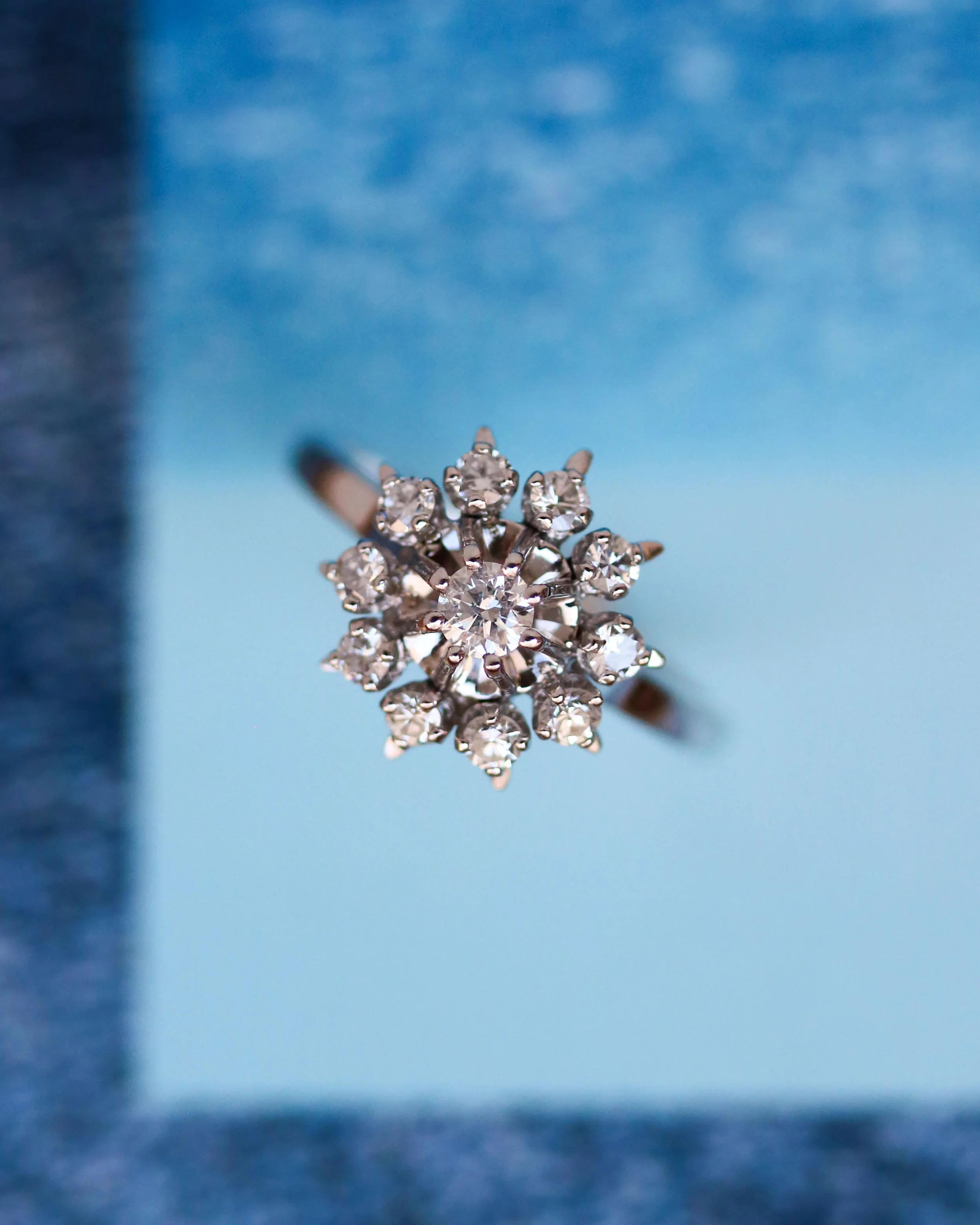 Bague Marguerite Vintage Diamants Or blanc