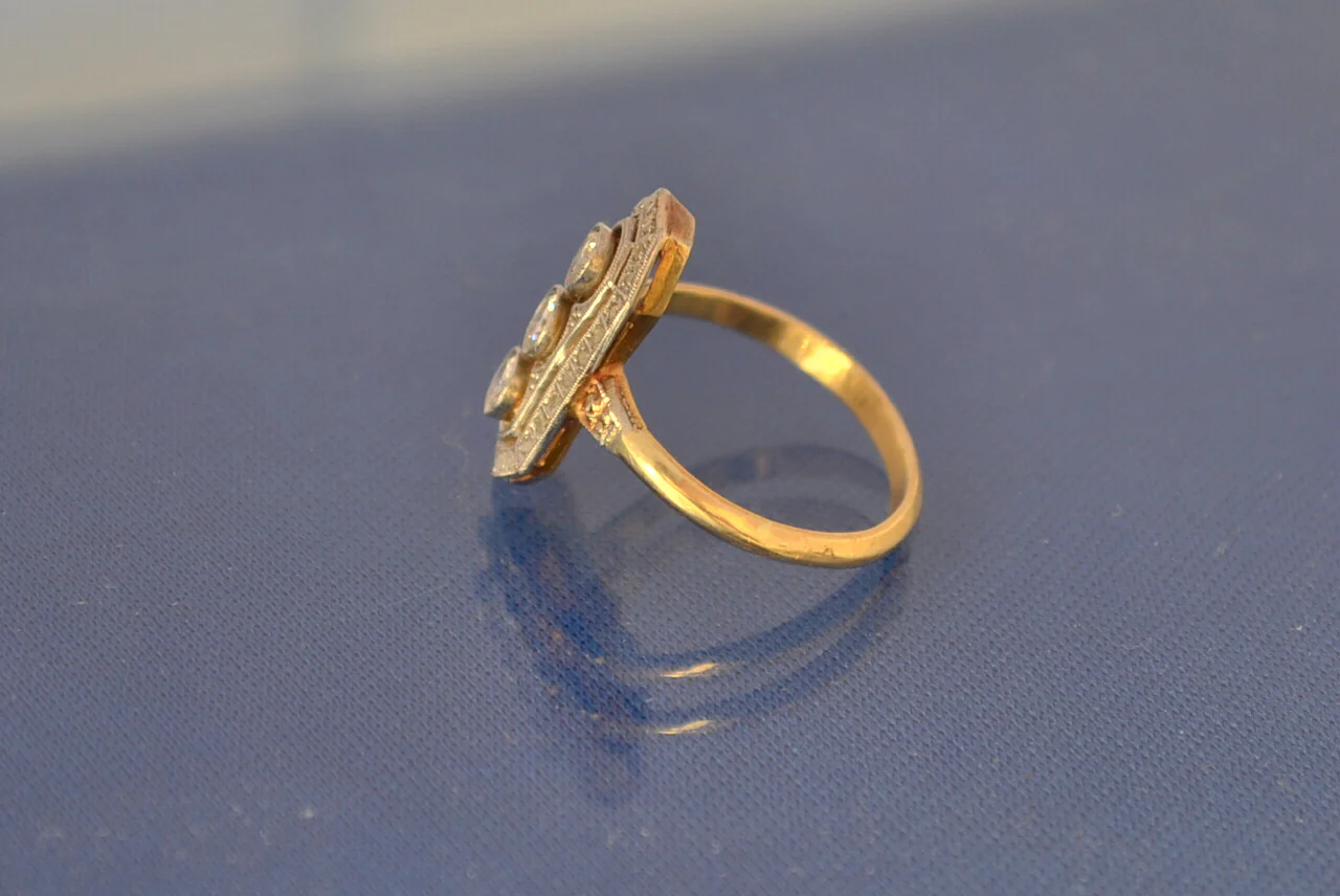 Bague Marquise Art Déco Diamants - Image 2