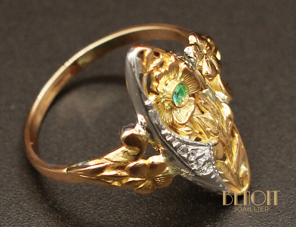 Bague Marquise Art Nouveau - Image 5