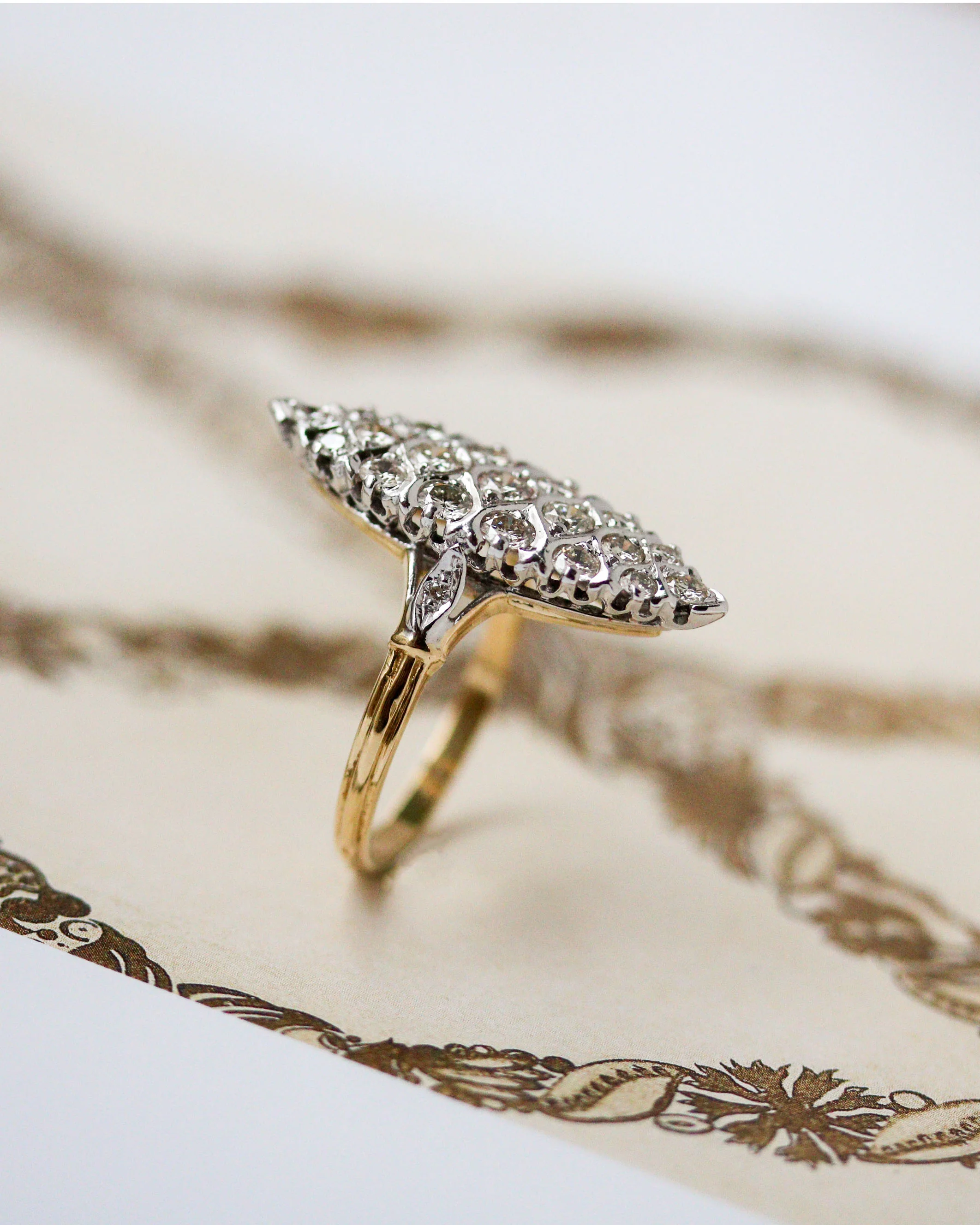 Bague Marquise Diamants et Or - Image 6