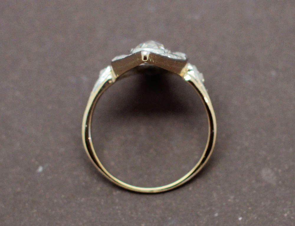 Bague Marquise Diamants Taille Rose - Image 4