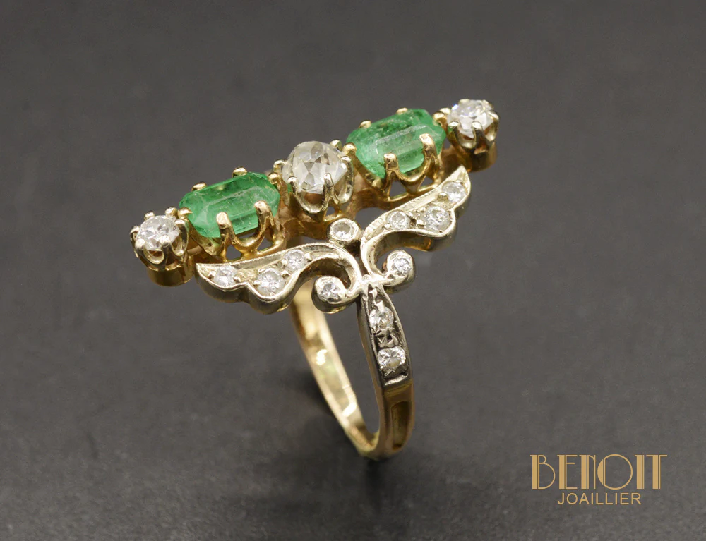 Bague Marquise Emeraude - Image 3