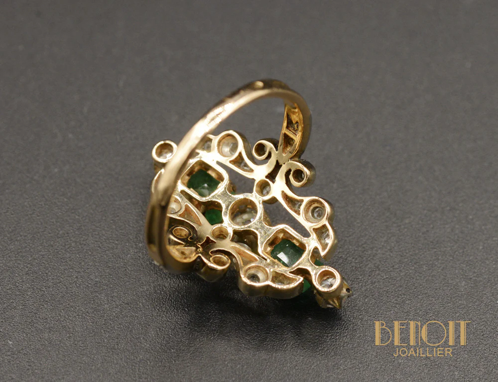 Bague Marquise Emeraude - Image 4