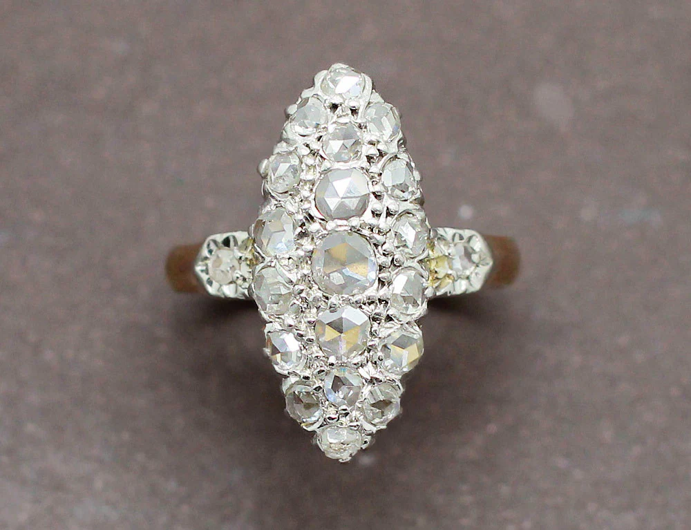 Bague Marquise Or Diamants - Image 4