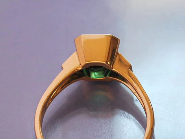 Bague émeraude diamants et or - Image 4