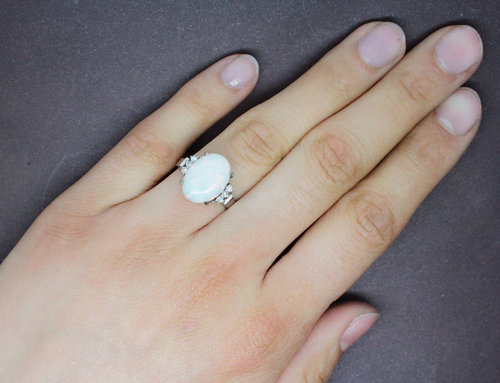 Bague Opale et Diamants - Image 6