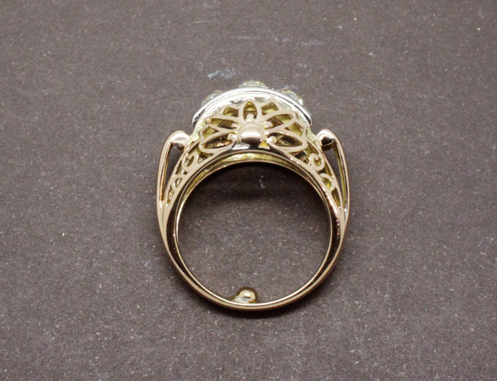 Bague Or Jaune Diamants 1950 - Image 5