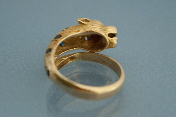 Bague Panthère Or et Saphir - Image 4