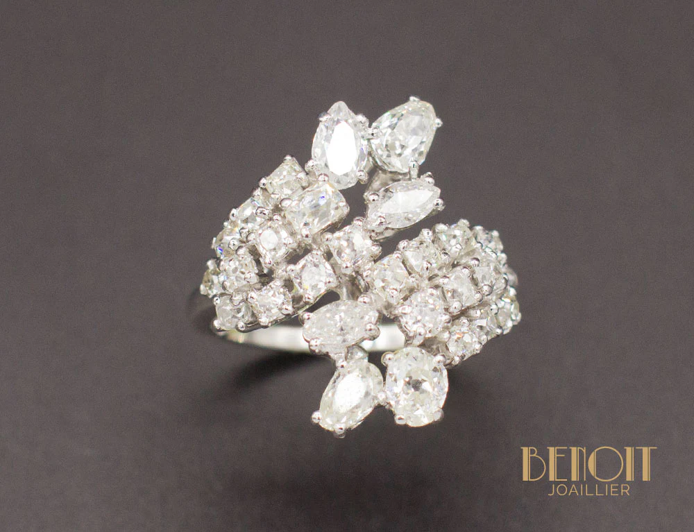 Bague Pêle Mêle Croisé de Diamants - Image 2