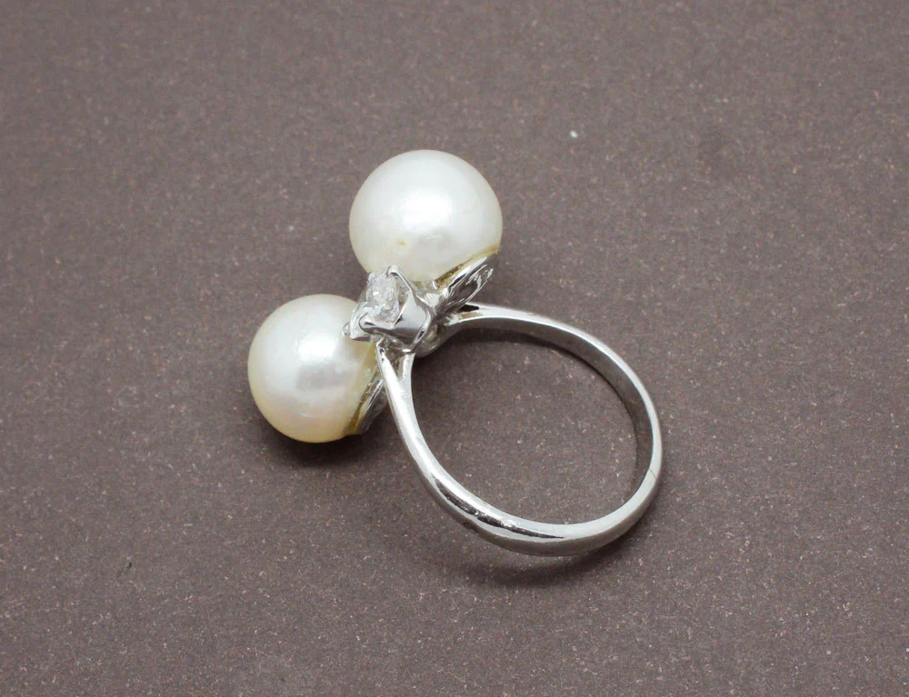 Bague Perle et Diamants - Image 3