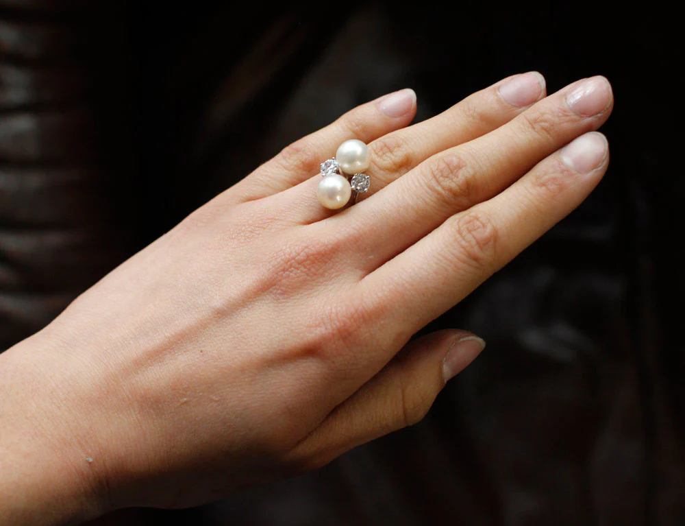 Bague Perle et Diamants - Image 5