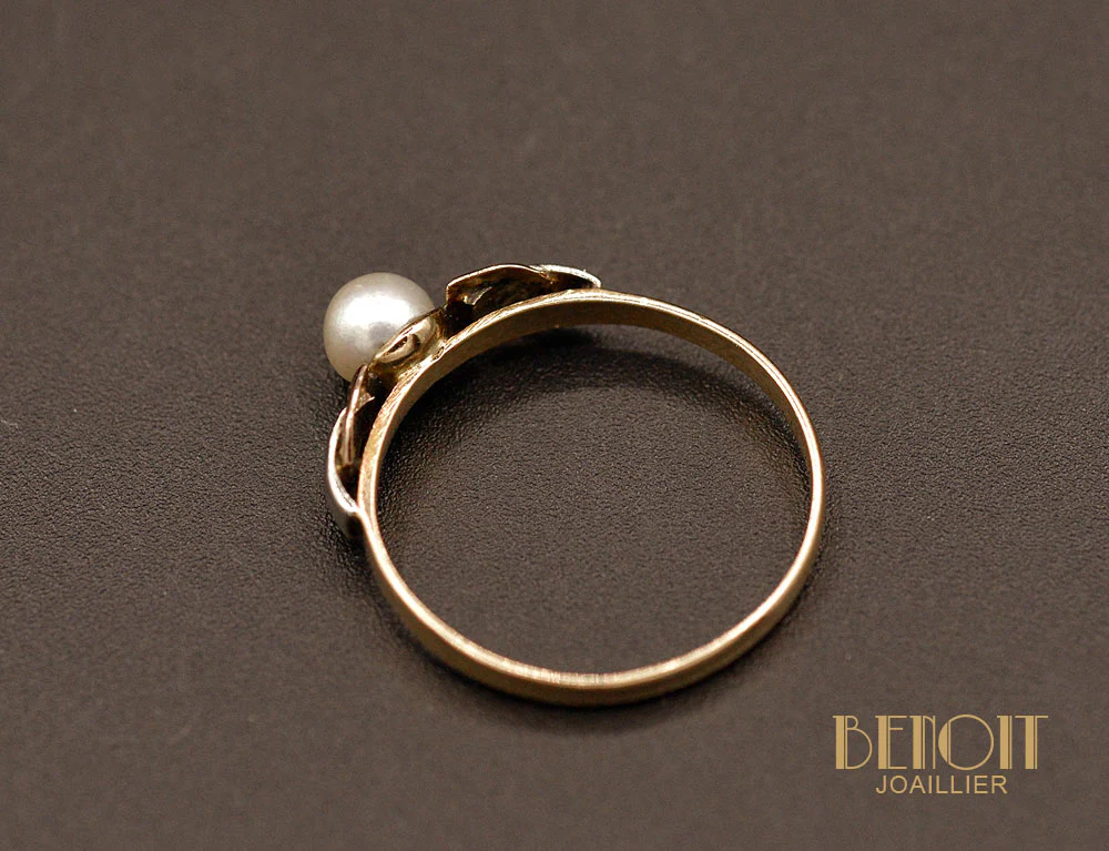 Bague Perle Fine Art Déco Moderniste - Image 4