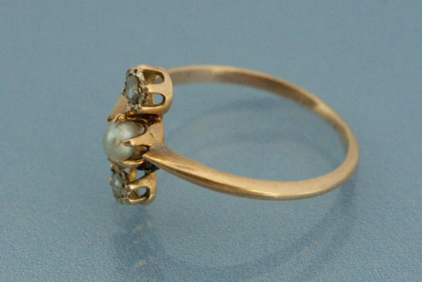 Bague Perle Fine et Diamants - Image 3