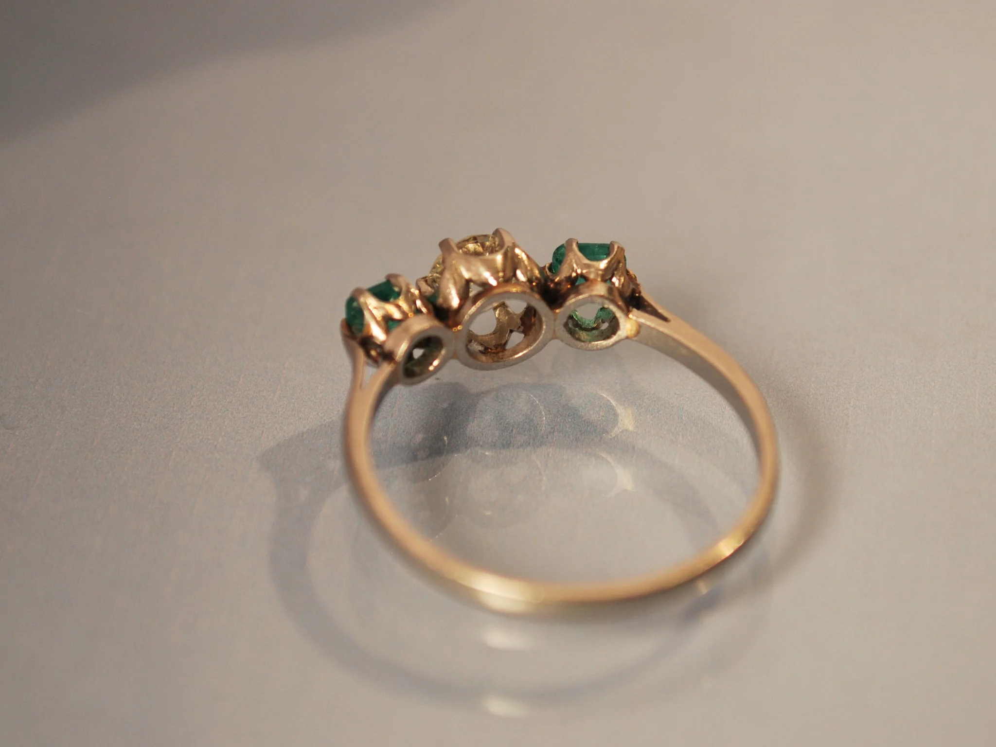 Bague platine diamant et émeraude - Image 4