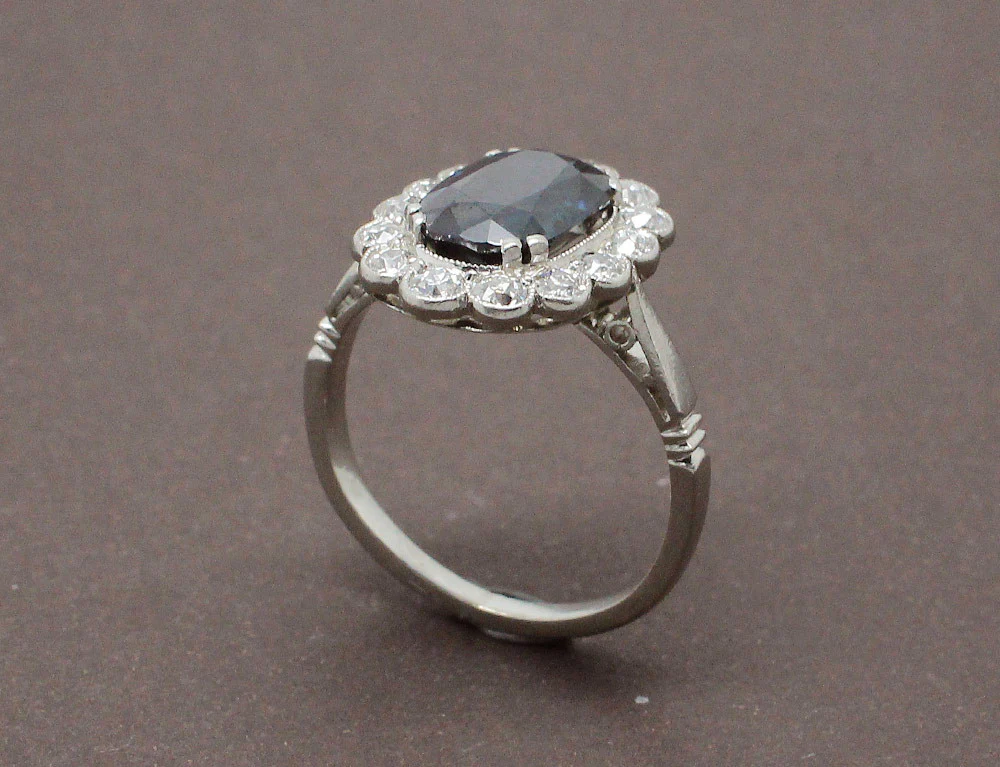 Bague Pompadour Saphir et Diamants - Image 3
