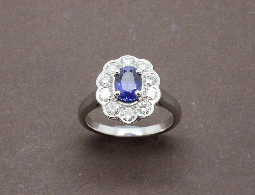 Bague Pompadour Saphir Diamants - Image 2