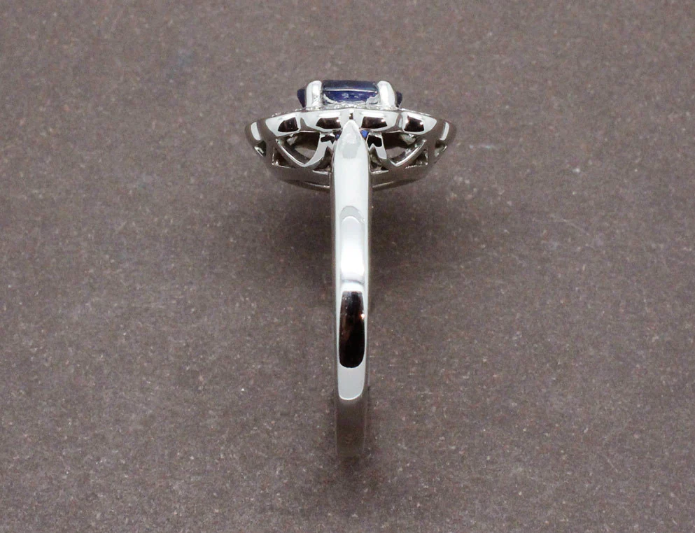 Bague Pompadour Saphir Diamants - Image 5