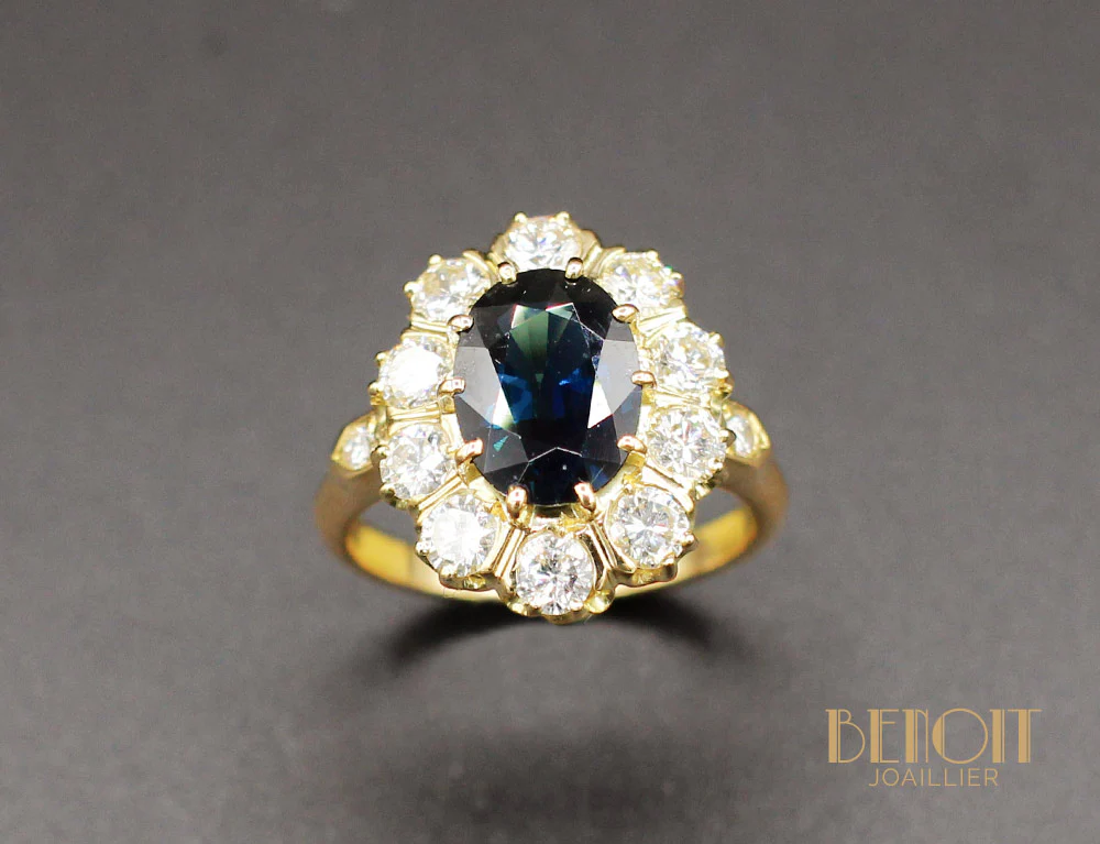 Bague Pompadour Saphir Diamants - Image 2