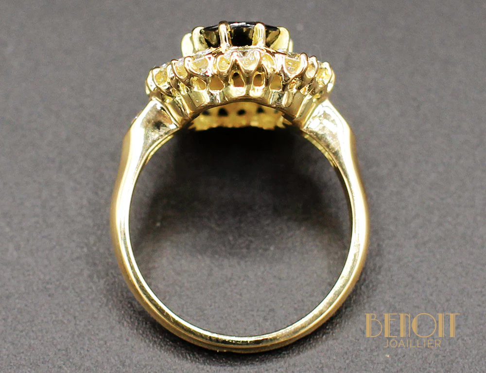 Bague Pompadour Saphir Diamants - Image 5