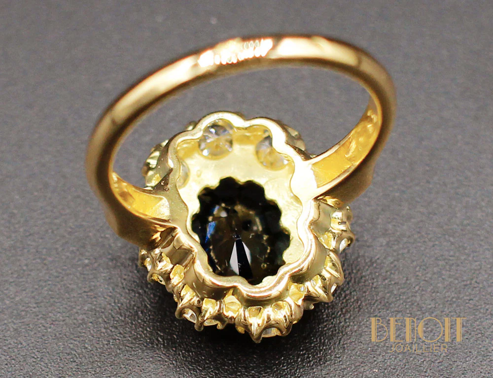 Bague Pompadour Saphir Diamants - Image 6