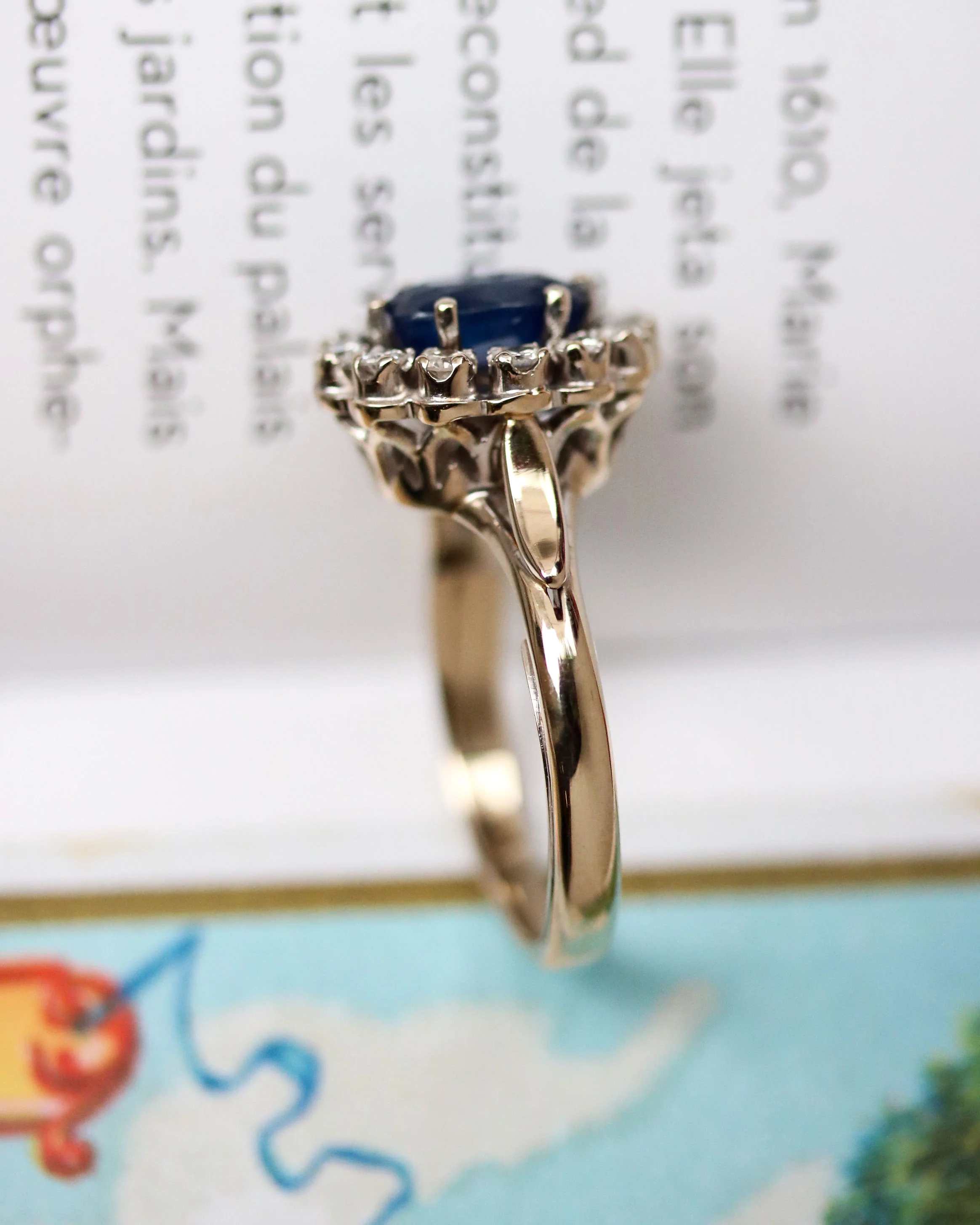 Bague Pompadour Saphir Diamants - Image 3