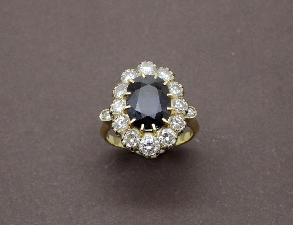 Bague Pompadour Saphir et Diamants - Image 2