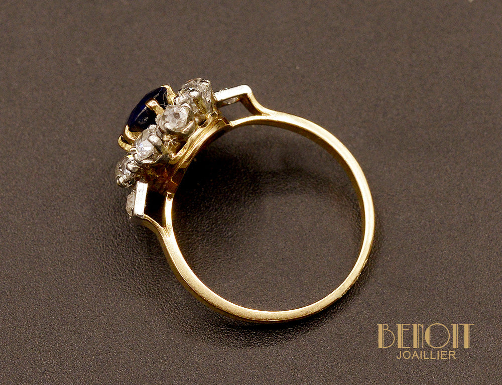 Bague Pompadour Saphir et Diamants - Image 4