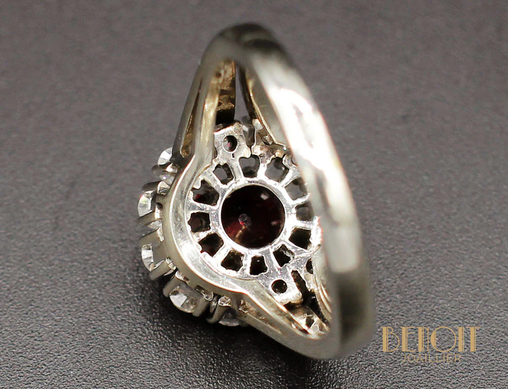 Bague Rubellite Entourage Diamants - Image 4