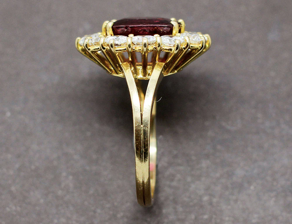 Bague Rubellite Entourage Diamants - Image 4