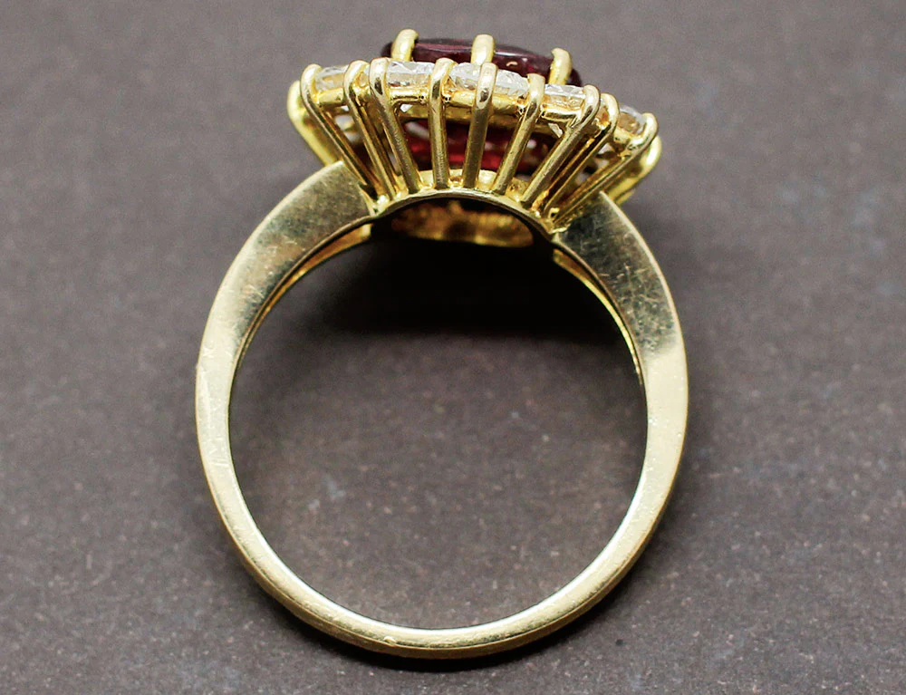 Bague Rubellite Entourage Diamants - Image 5
