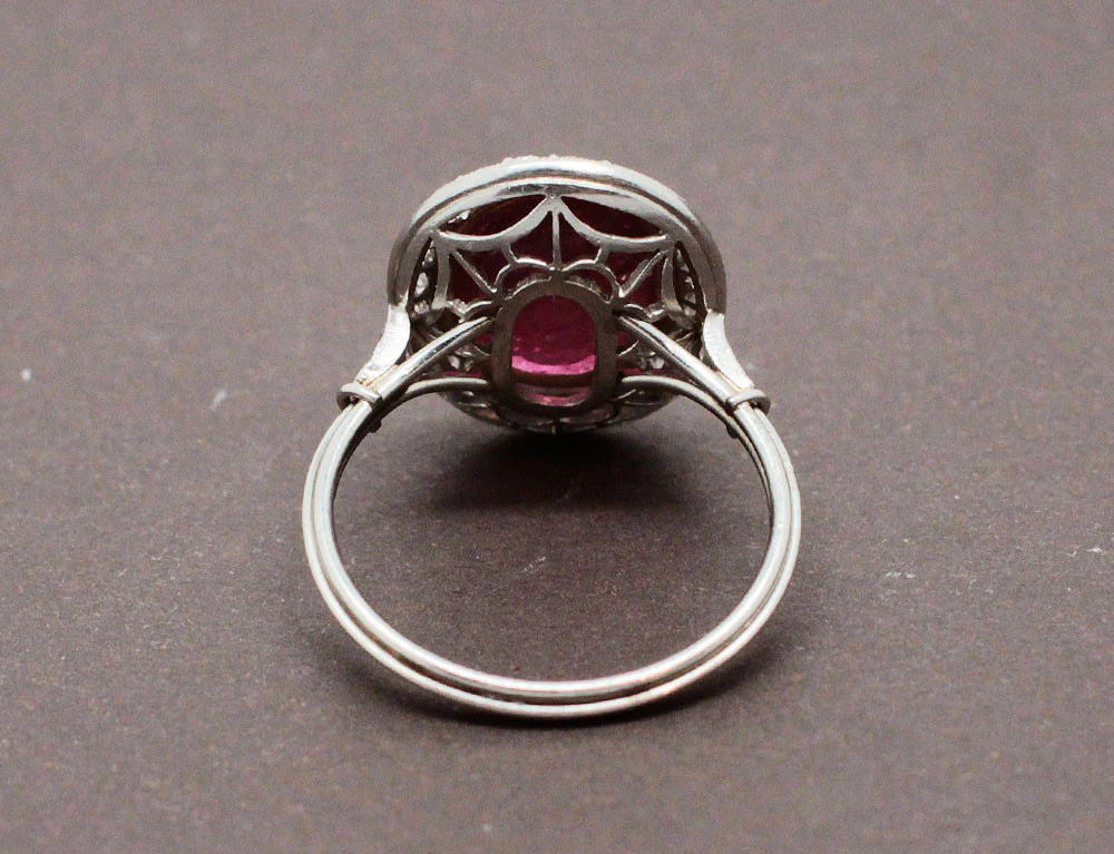 Bague Rubis Diamants Platine et Or - Image 4