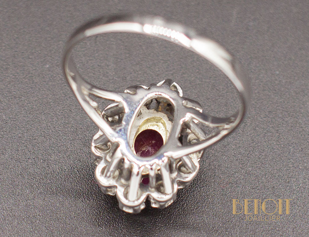 Bague Rubis Entourage Diamants - Image 6