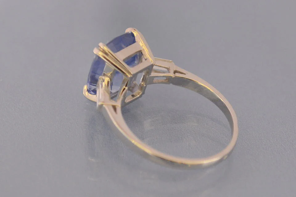 Bague saphir coussin 6,15 carat ceylan naturel - Image 3