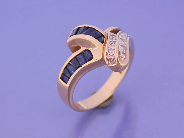 Bague saphir diamants 1950 - Image 2