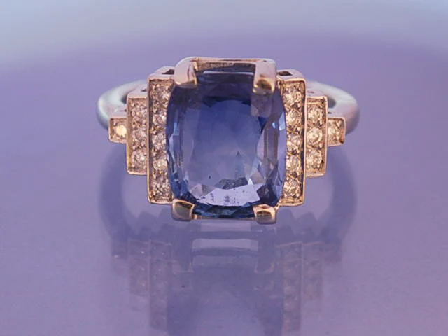 Bague Saphir diamants "Benoit joaillier" - Image 3