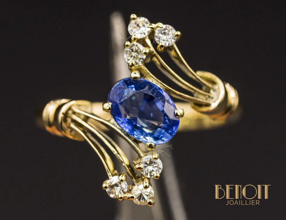 Bague Saphir Or Jaune - Image 3