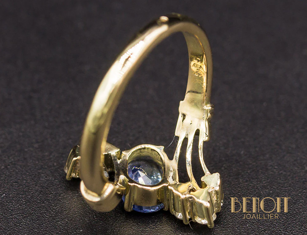 Bague Saphir Or Jaune - Image 7