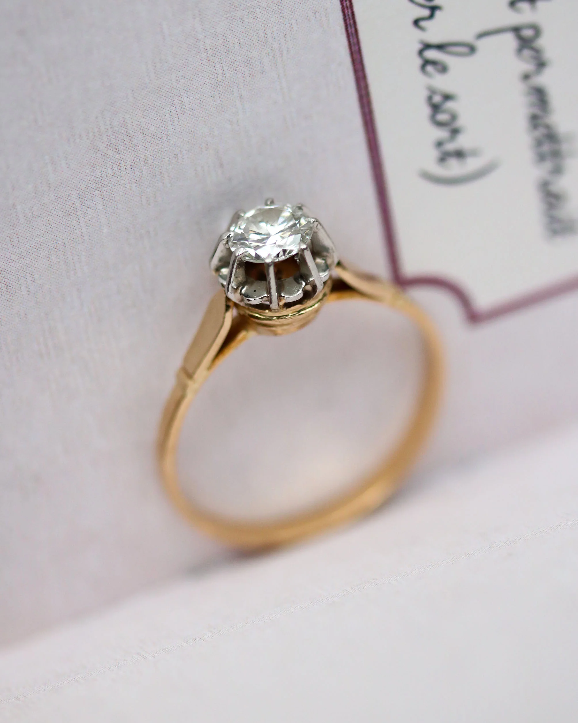 Bague Solitaire Deux Ors Diamant - Image 4