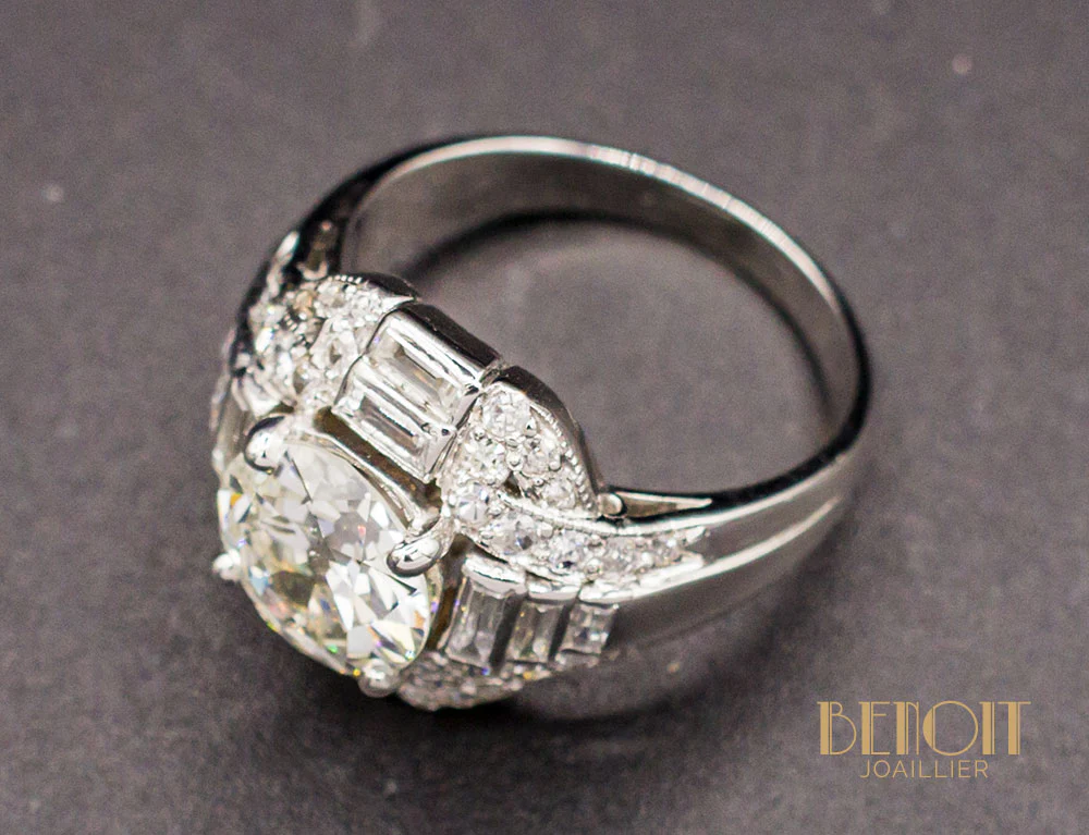Bague Style Art Déco Diamants - Image 4
