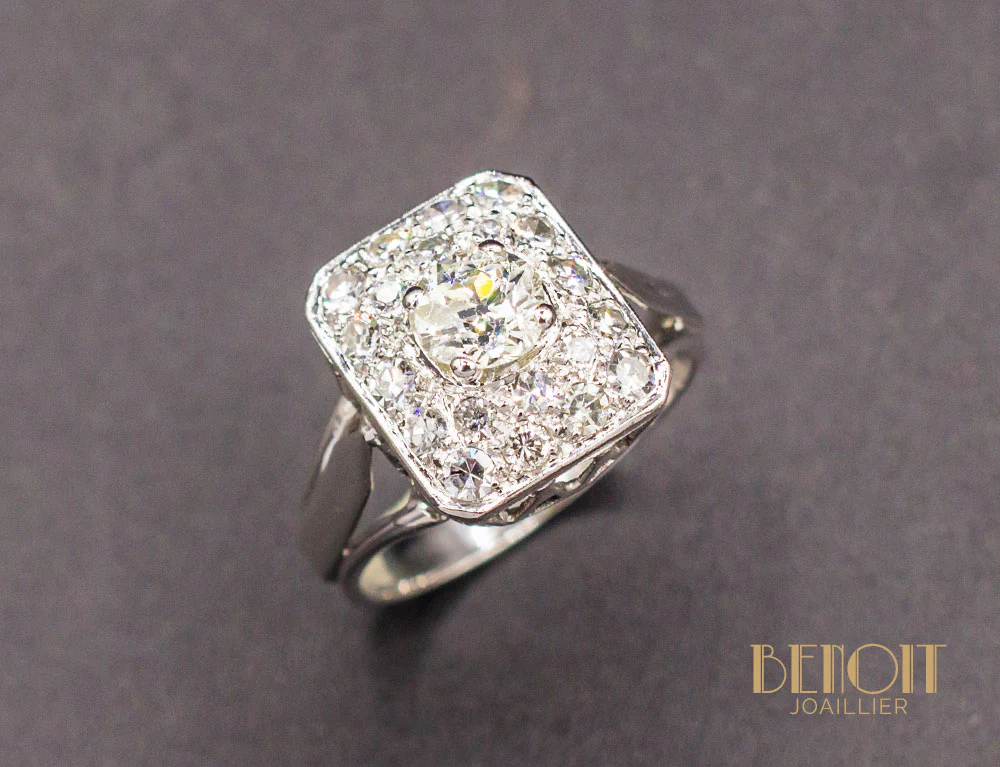 Bague Style Art Déco Diamants