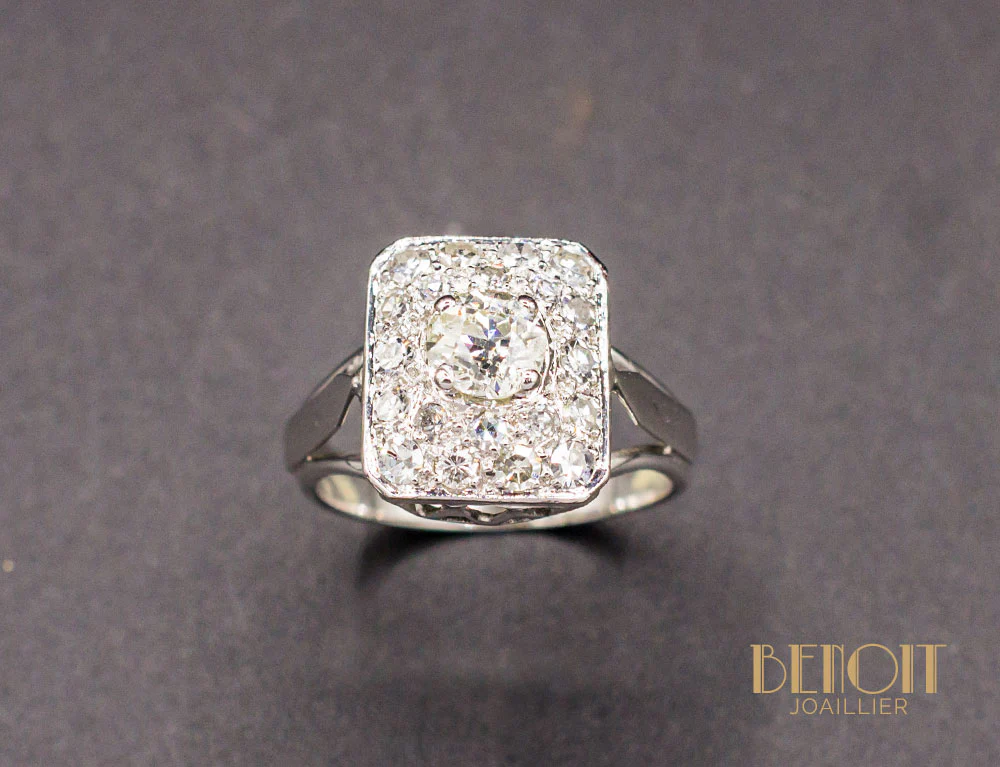 Bague Style Art Déco Diamants - Image 2
