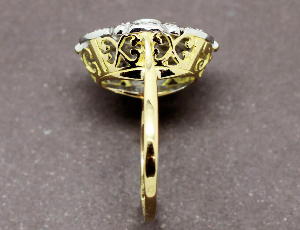 Bague Style Art Déco Saphir Diamants - Image 4