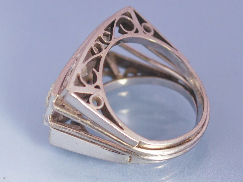 Bague Tank art déco Platine - Image 2