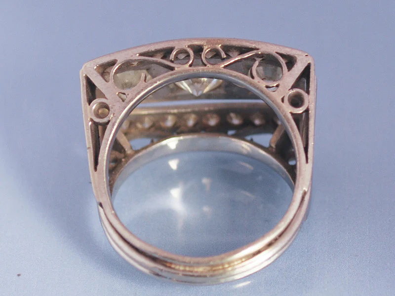 Bague Tank art déco Platine - Image 3