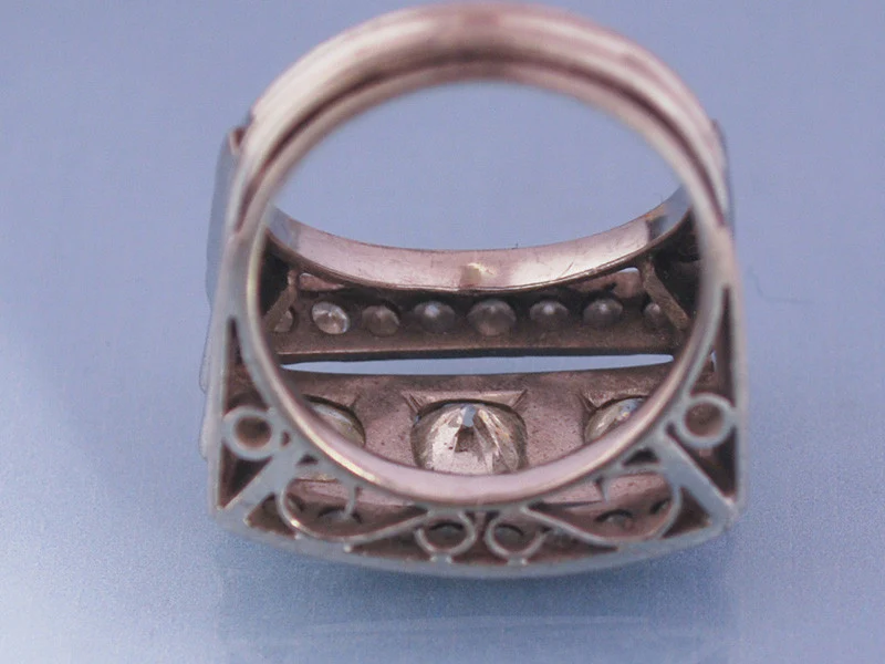 Bague Tank art déco Platine - Image 4